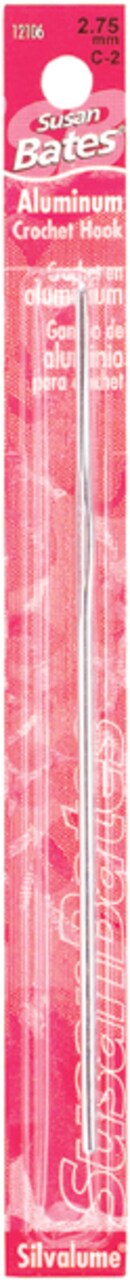 Susan Bates Silvalume Aluminum Crochet Hook 5.5"-Size E4/3.5mm